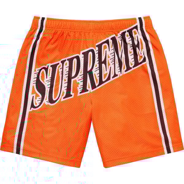 Supreme Slap Shot Baggy Mesh Short - Orange (front)