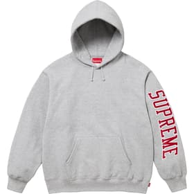 Supreme Sleeve Arc Hooded Sweatshirt Heather Grey