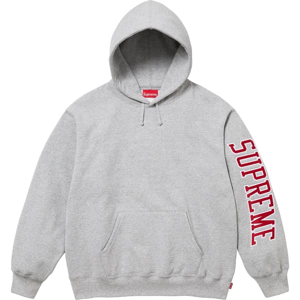 Supreme Sleeve Arc Hooded Sweatshirt - Heather Grey (front)