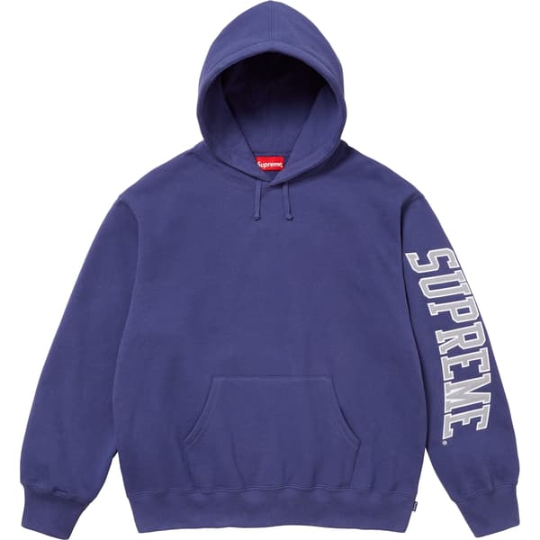 Supreme Sleeve Arc Hooded Sweatshirt - Washed Navy (front)
