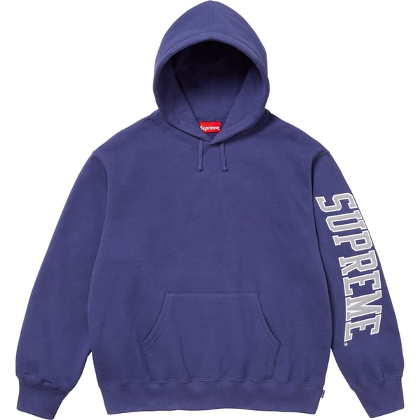 Supreme Sleeve Arc Hooded Sweatshirt - Washed Navy (front)