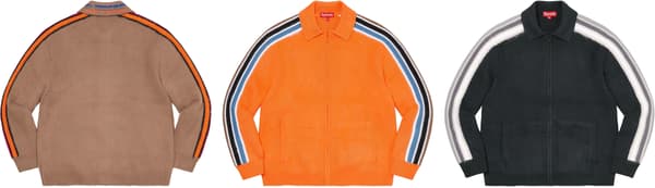 Supreme Sleeve Stripe Zip Up Sweater - Product Image