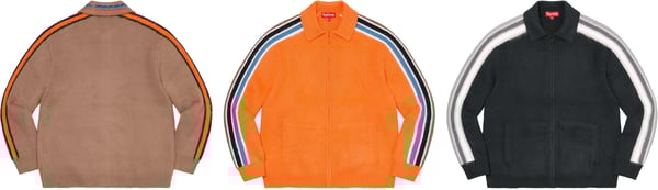 Supreme Sleeve Stripe Zip Up Sweater - Product Image