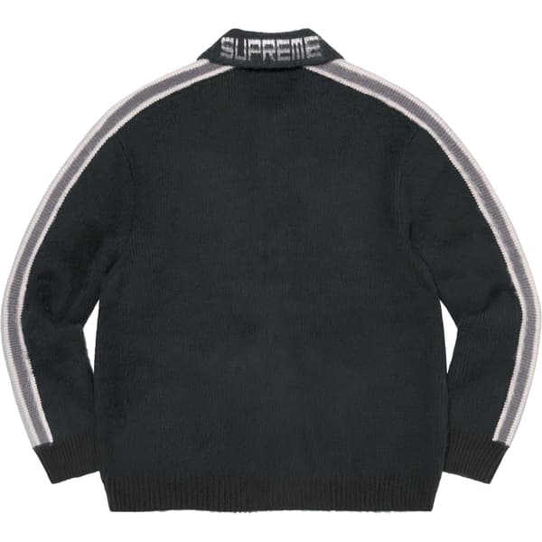 Supreme Sleeve Stripe Zip Up Sweater - Black (front)