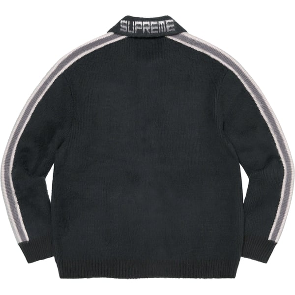 Supreme Sleeve Stripe Zip Up Sweater - Black (front)