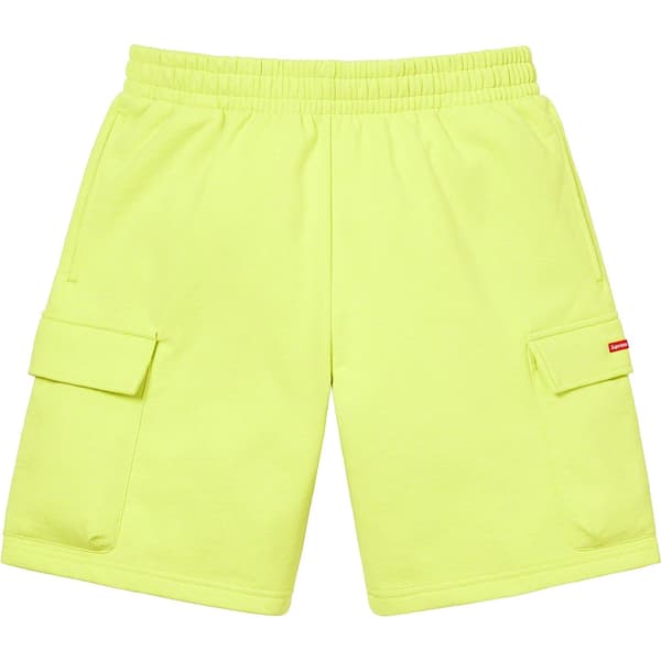 Supreme Small Box Baggy Cargo Sweatshort - Lime (front)