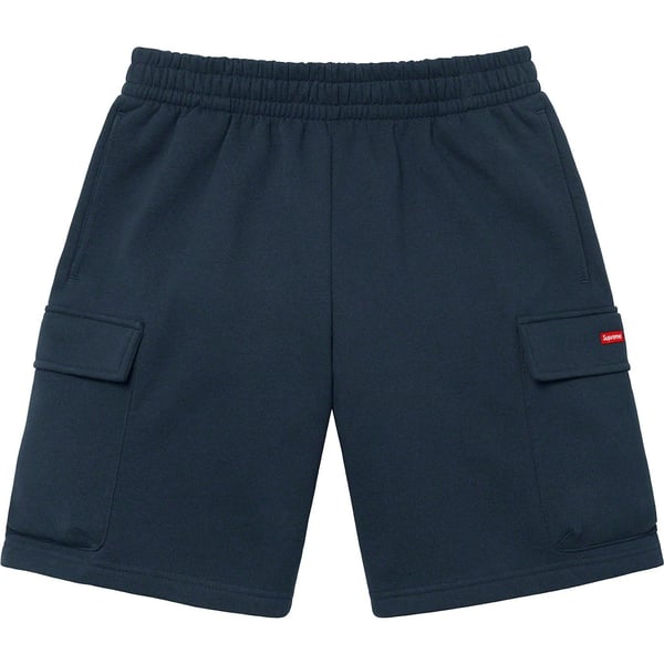 Supreme Small Box Baggy Cargo Sweatshort - Navy (front)