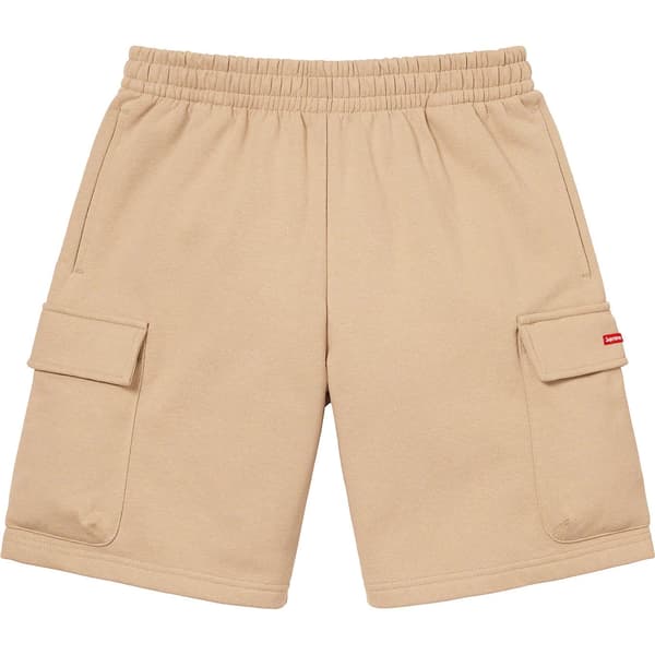 Supreme Small Box Baggy Cargo Sweatshort - Tan (front)