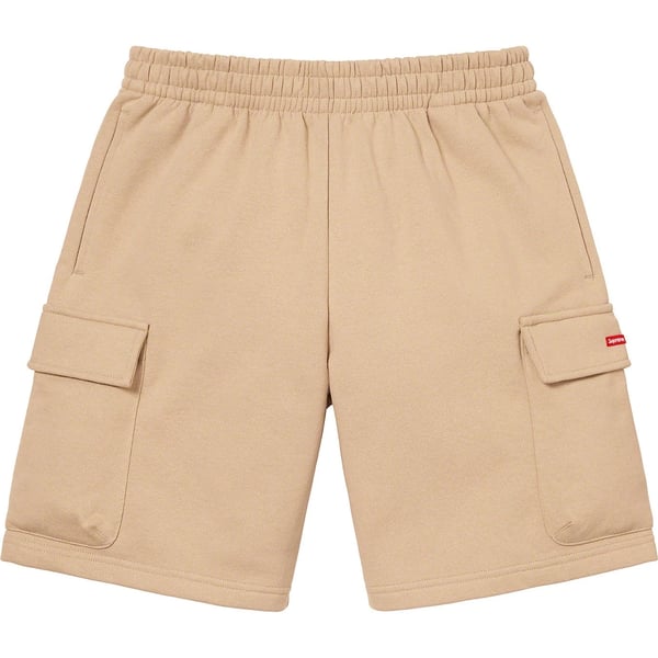 Supreme Small Box Baggy Cargo Sweatshort - Tan (front)
