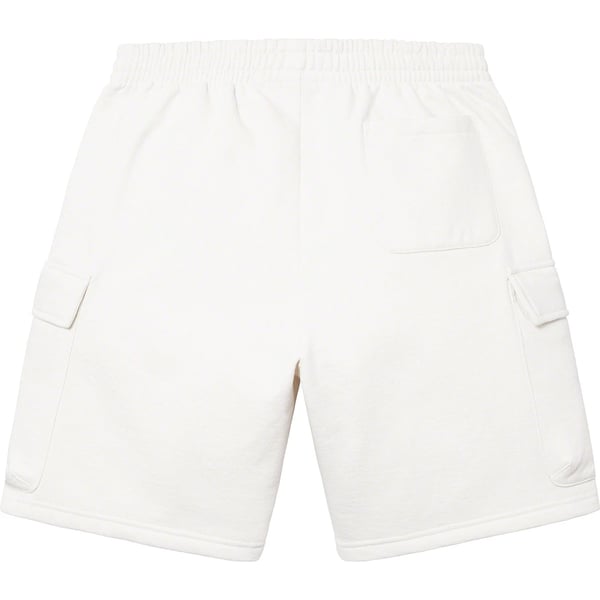 Supreme Small Box Baggy Cargo Sweatshort - White (front)