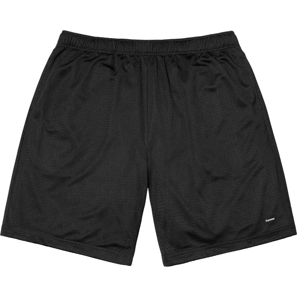 Supreme Small Box Baggy Mesh Short - Black (front)