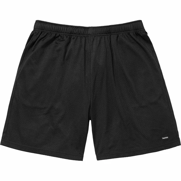 Supreme Small Box Baggy Mesh Short - Black (front)
