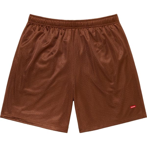 Supreme Small Box Baggy Mesh Short - Brown (front)