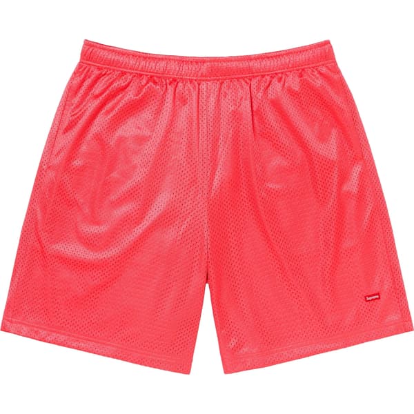 Supreme Small Box Baggy Mesh Short - Coral (front)