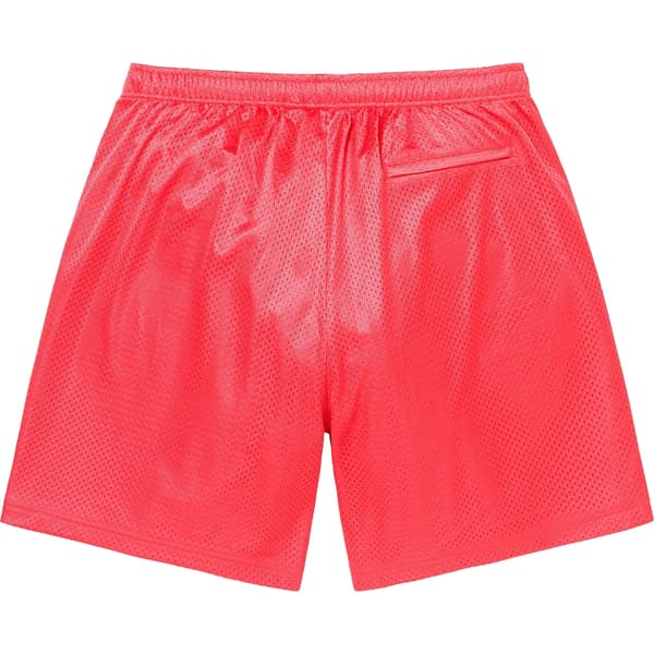 Supreme Small Box Baggy Mesh Short - Coral (front)