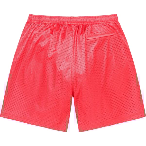 Supreme Small Box Baggy Mesh Short - Coral (front)