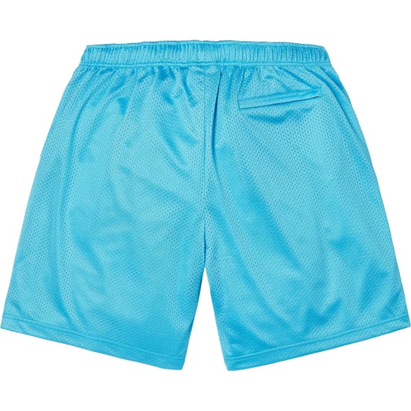 Supreme Small Box Baggy Mesh Short - Cyan (front)