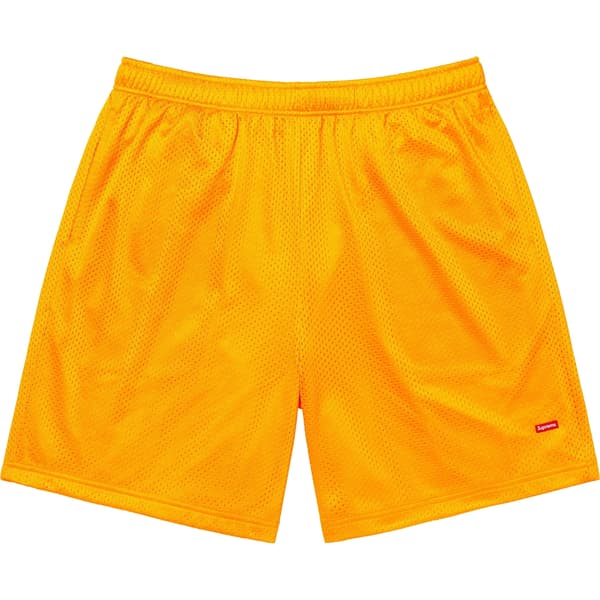 Supreme Small Box Baggy Mesh Short - Gold (front)