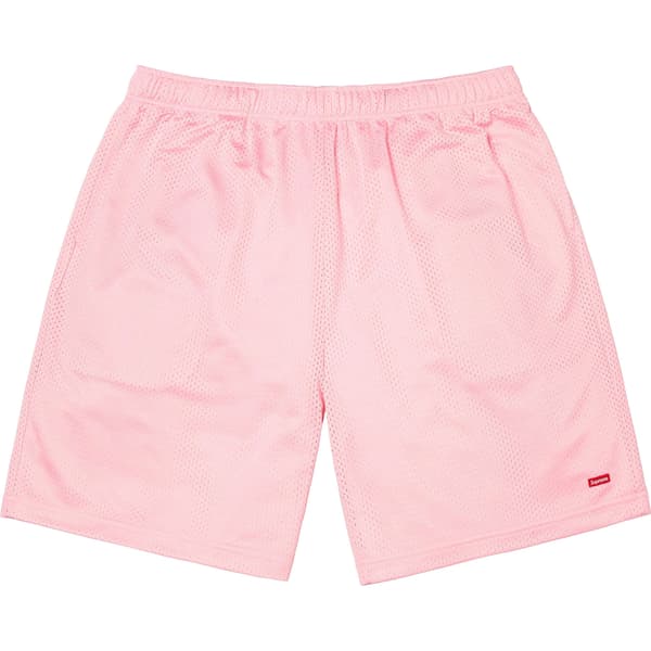 Supreme Small Box Baggy Mesh Short - Pink (front)