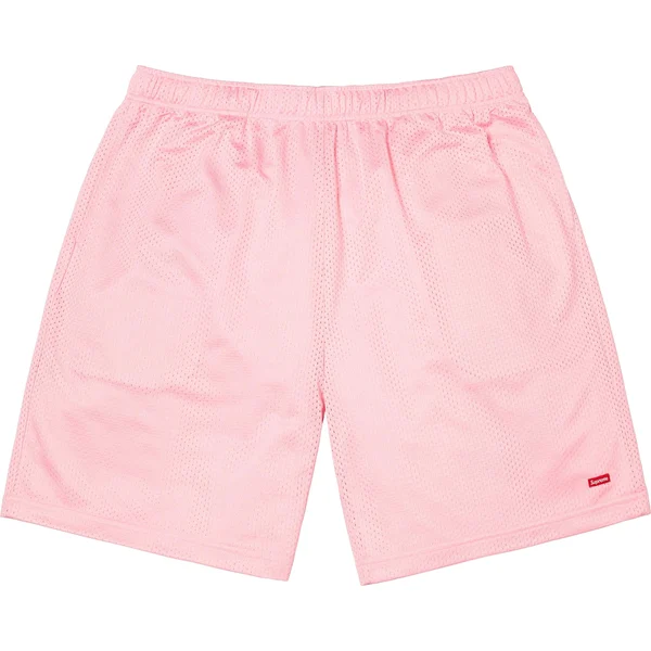 Supreme Small Box Baggy Mesh Short - Pink (front)