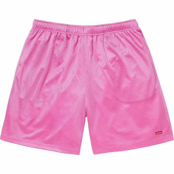Supreme Small Box Baggy Mesh Short - Pink (front)
