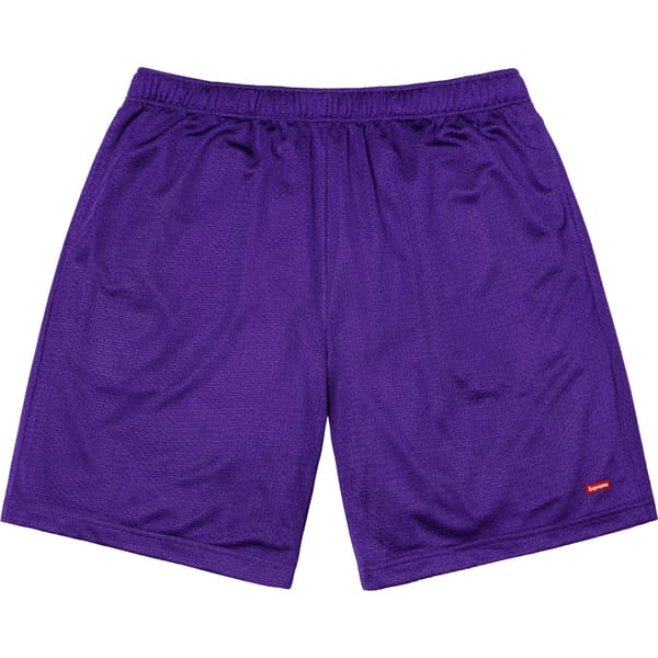 Supreme Small Box Baggy Mesh Short - Purple (front)