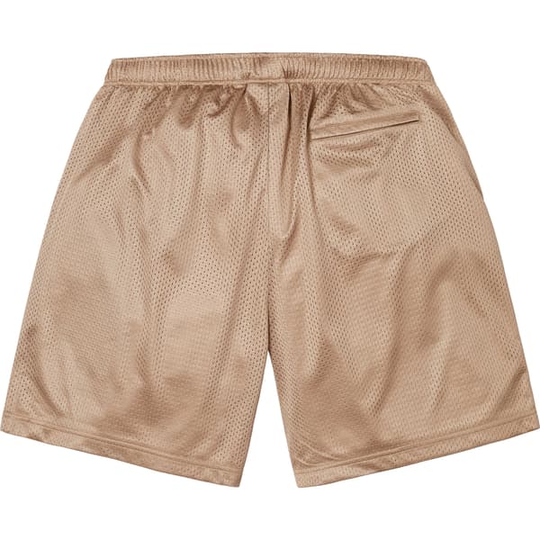 Supreme Small Box Baggy Mesh Short - Tan (front)