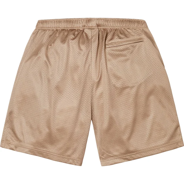 Supreme Small Box Baggy Mesh Short - Tan (front)
