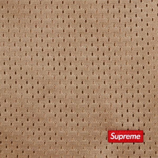 Supreme Small Box Baggy Mesh Short - Tan (front)