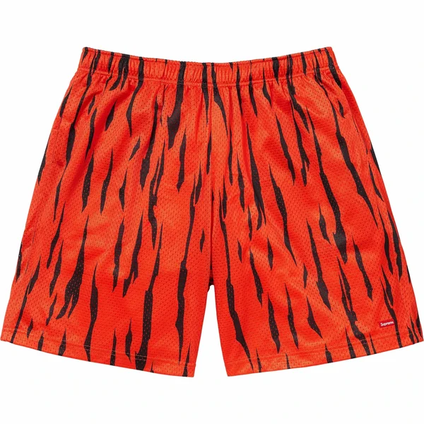 Supreme Small Box Baggy Mesh Short - Tiger (front)