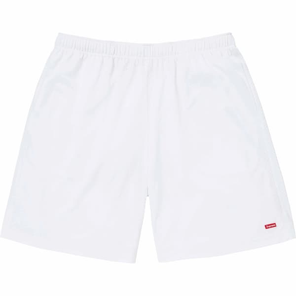 Supreme Small Box Baggy Mesh Short - White (front)