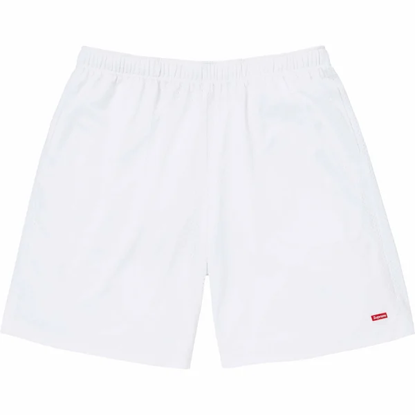 Supreme Small Box Baggy Mesh Short - White (front)