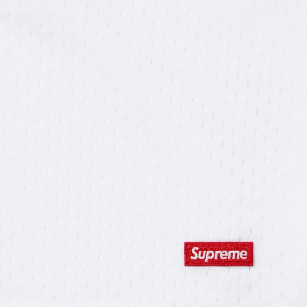 Supreme Small Box Baggy Mesh Short - White (front)