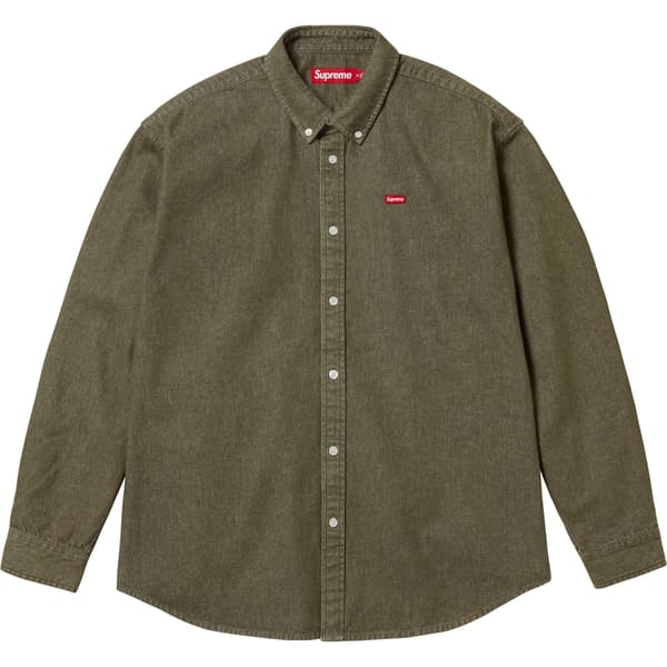 Supreme Small Box Denim Shirt - Olive (front)