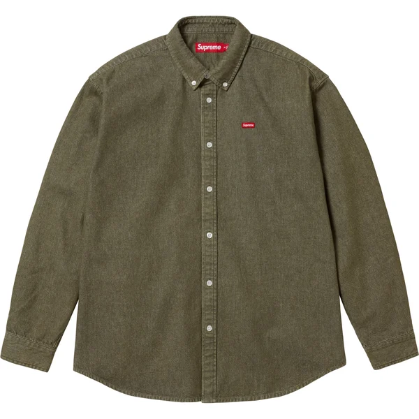 Supreme Small Box Denim Shirt - Olive (front)
