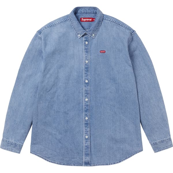 Supreme Small Box Denim Shirt - Washed Indigo (front)