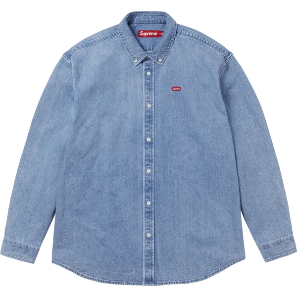 Supreme Small Box Denim Shirt - Washed Indigo (front)