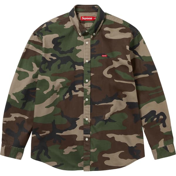 Supreme Small Box Denim Shirt - Woodland Camo (front)