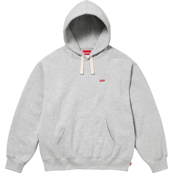 Supreme Small Box Drawcord Hooded Sweatshirt - Heather Grey (front)