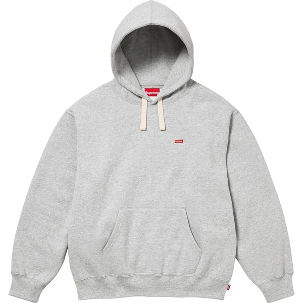 Supreme Small Box Drawcord Hooded Sweatshirt - Heather Grey (front)