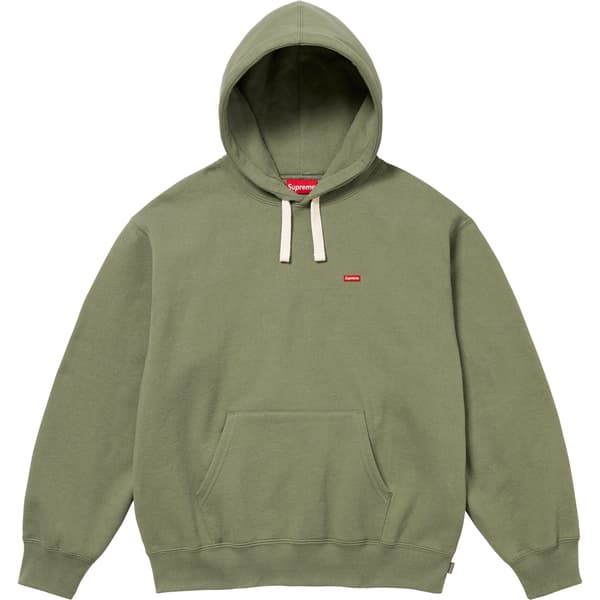 Supreme Small Box Drawcord Hooded Sweatshirt - Light Olive (front)