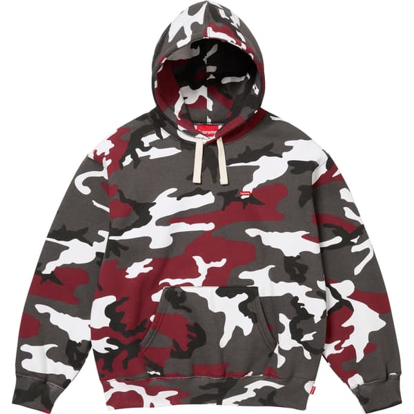Supreme Small Box Drawcord Hooded Sweatshirt - Red Camo (front)