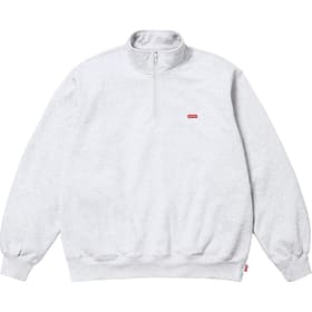 Supreme Small Box Half Zip Pullover Ash Grey