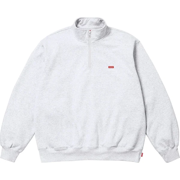 Supreme Small Box Half Zip Pullover - Ash Grey (front)