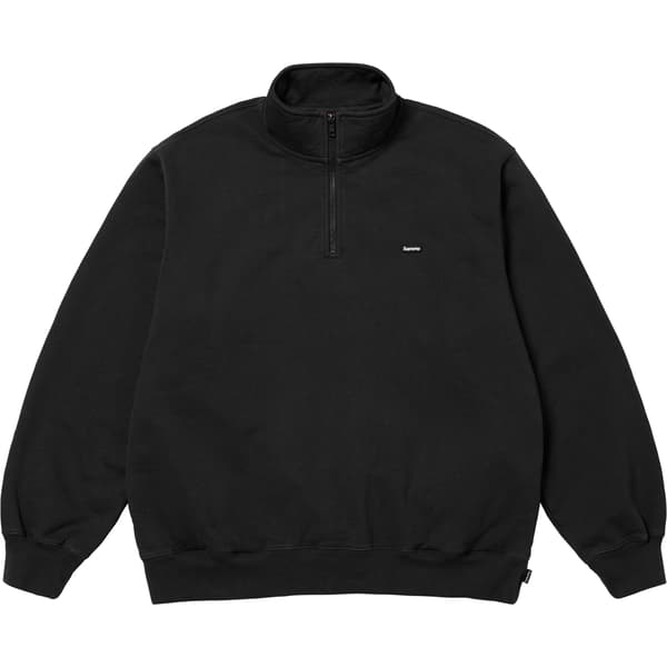 Supreme Small Box Half Zip Pullover - Black (front)