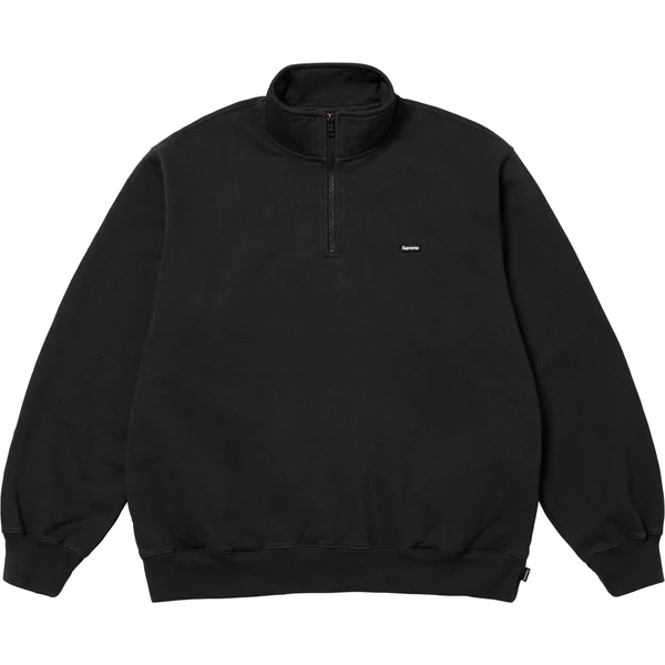 Supreme Small Box Half Zip Pullover - Black (front)