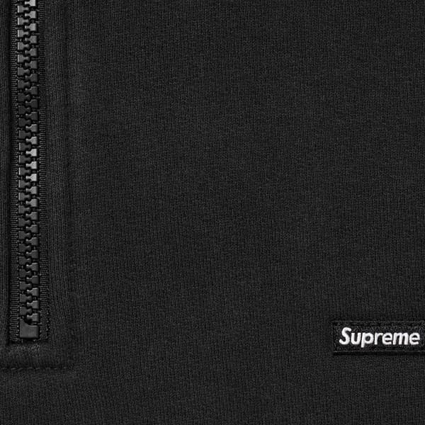 Supreme Small Box Half Zip Pullover - Black (front)