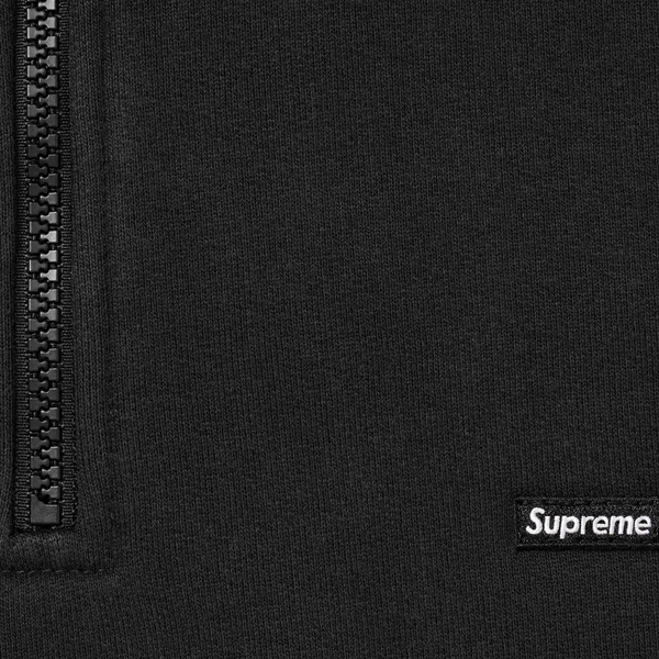 Supreme Small Box Half Zip Pullover - Black (front)