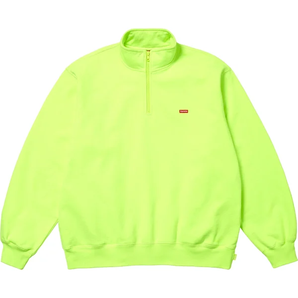 Supreme Small Box Half Zip Pullover - Fluorescent Yellow (front)