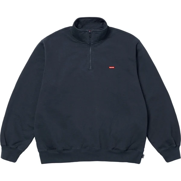 Supreme Small Box Half Zip Pullover - Navy (front)